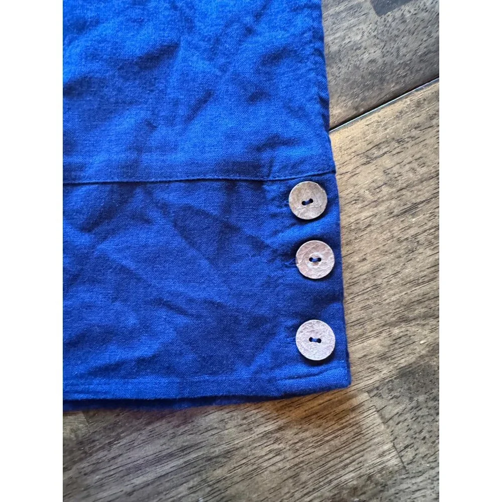 Naturals D&Co Blue Wide Leg Linen Blend Pull On High Rise Pants 3X NWT - Picture 9 of 10